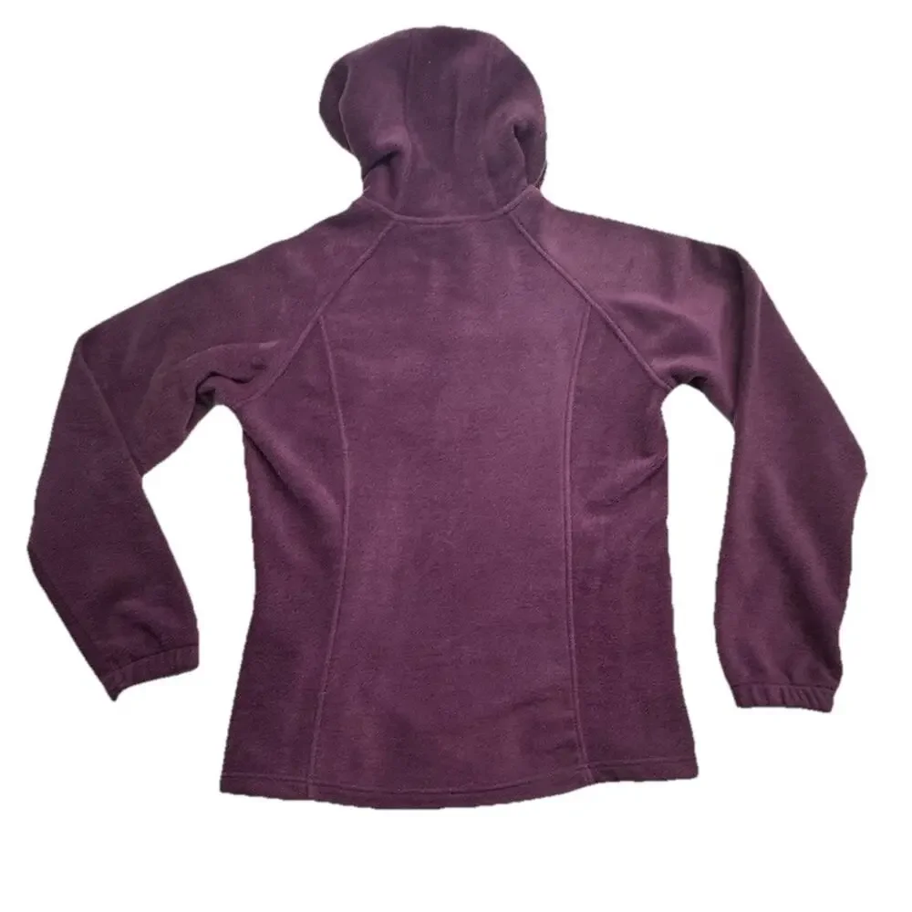 Columbia Womens Size M Fleece Full Zip Basic Jacket Hooded Polyester Purple - Picture 7 of 7